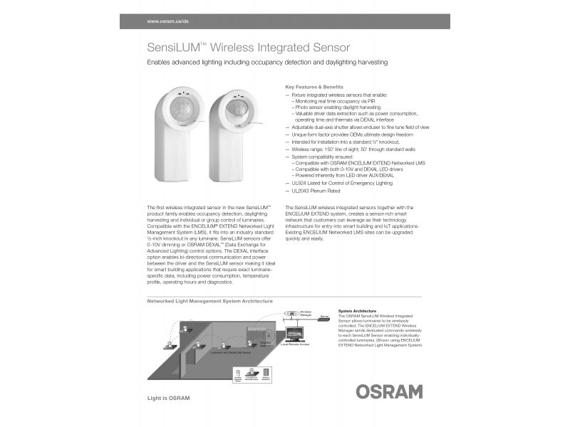 OSRAM SensiLUM Wireless Integrated Sensor